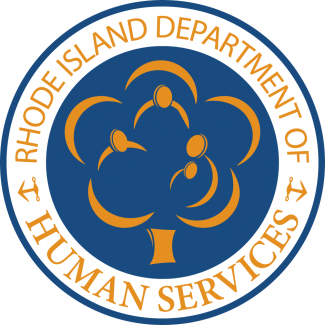 Blue and gold logo of the Department of Human Services